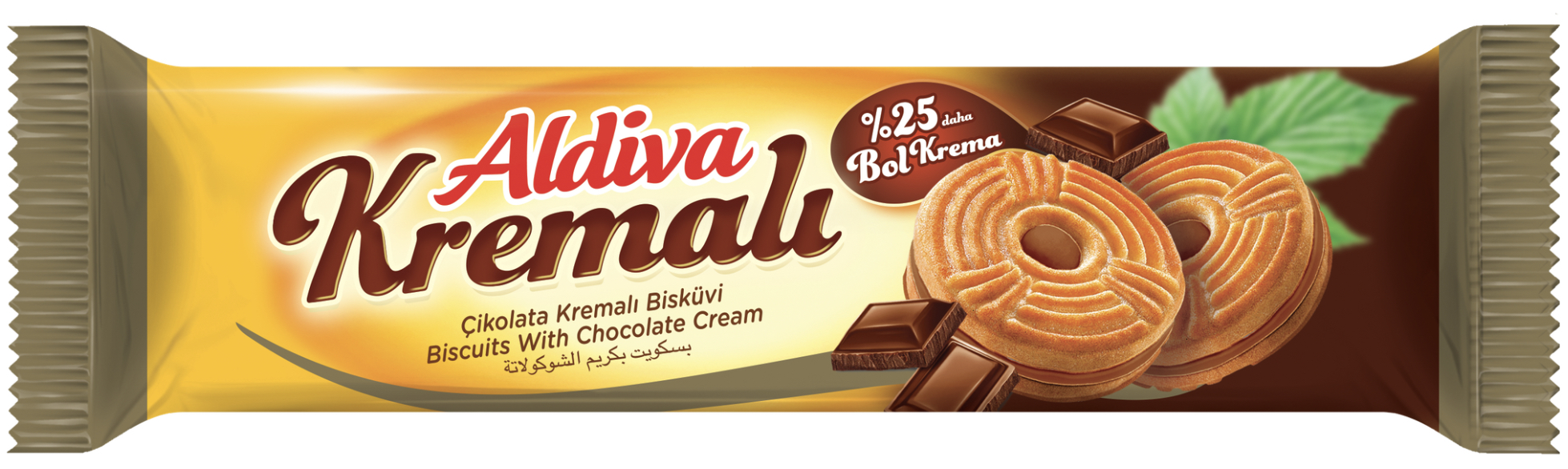 Aldiva Chocolate Cream Filling Sandwich Biscuits 68gr