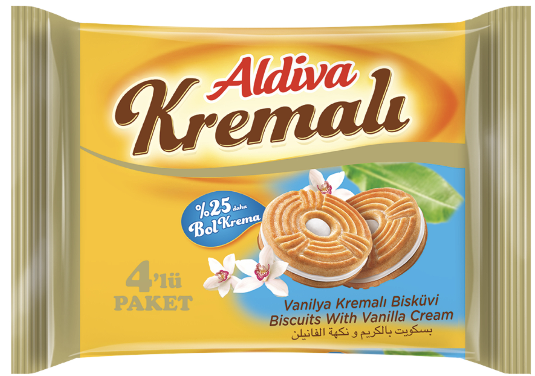 Aldiva Vanilla Cream Filled Sandwich Biscuit 272gr