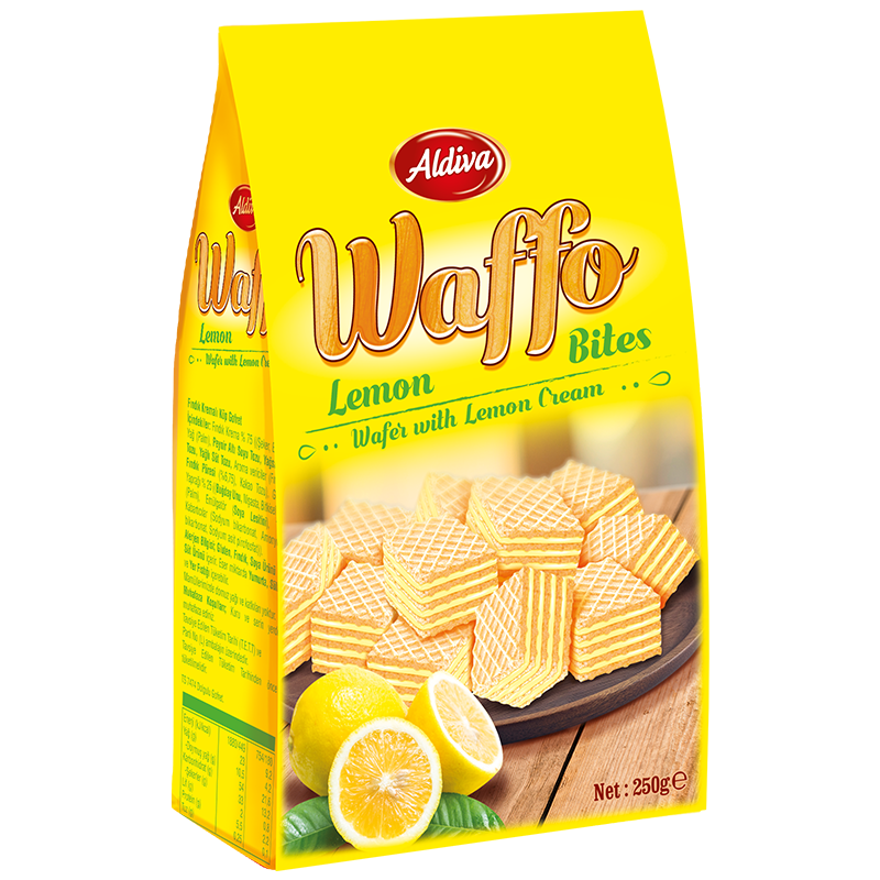 Waffo Bites Lemon Cream Filling Cube Wafer 250g