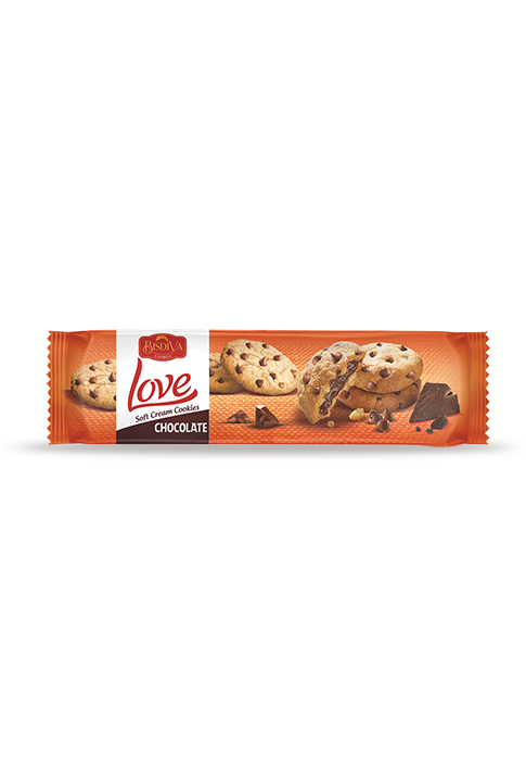 Love Çikolata Dolgulu Damla Çikolatalı Sütlü Bisküvi 150g