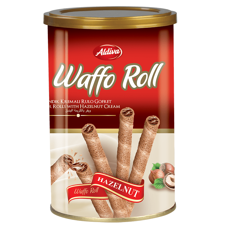 Waffo Roll Fındık Kremalı Rulo Gofret 250g*12