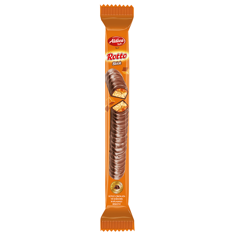Rotto Stick Sütlü Çikolata & Karamel Kaplamalı Bisküvi 47g 