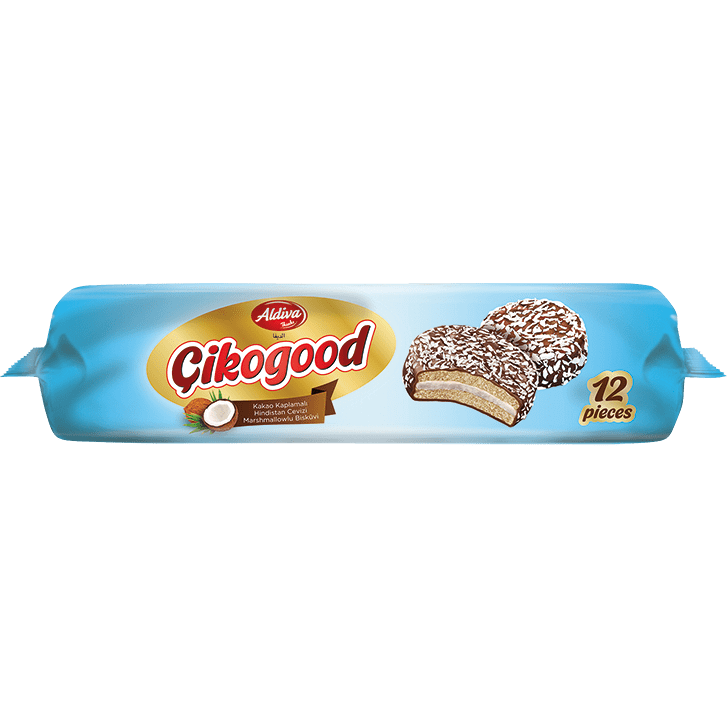 Çikogood Kakao Kaplamalı & Hindistan Cevizli Marshmallowlu Sandviç Bisküvi 216gr