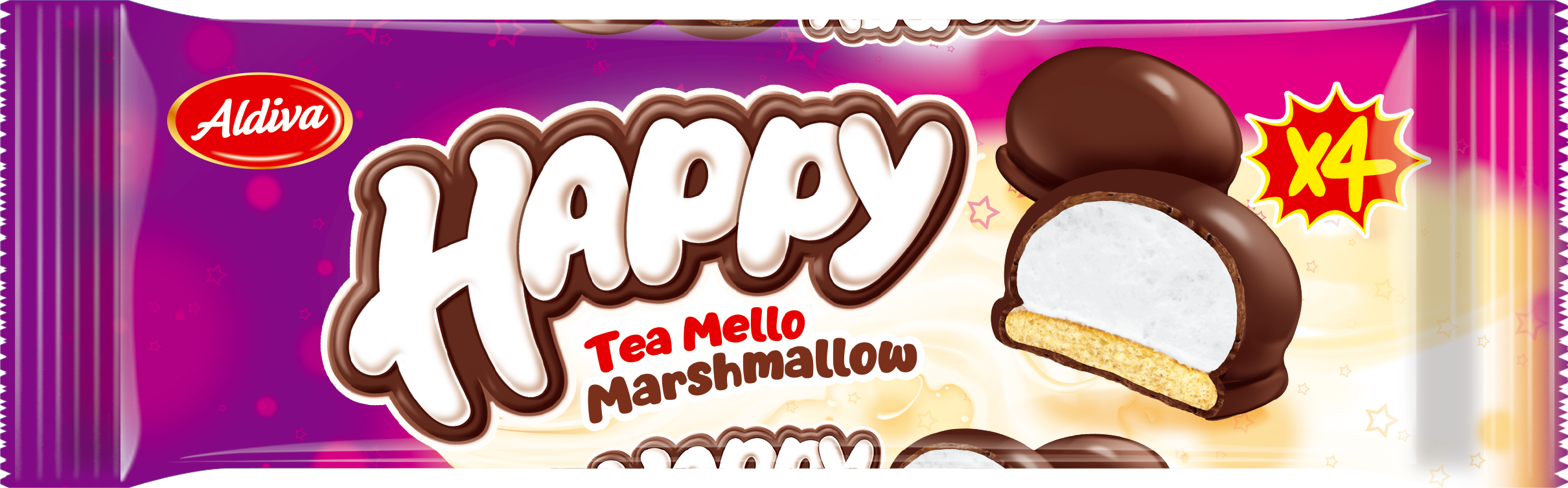 Happy Tea Cake Cocoa Coated Marshmallow Biscuits 