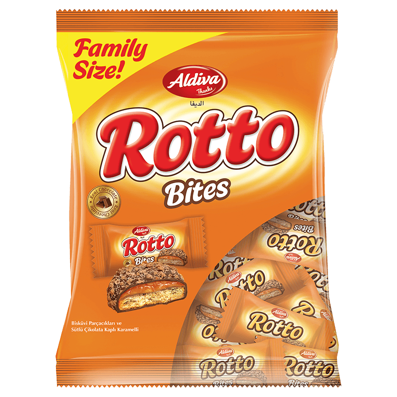 Rotto Bites Bisküvi Serpmeli Sütlü Çikolata Kaplamalı Karemelli Bisküvi 230g